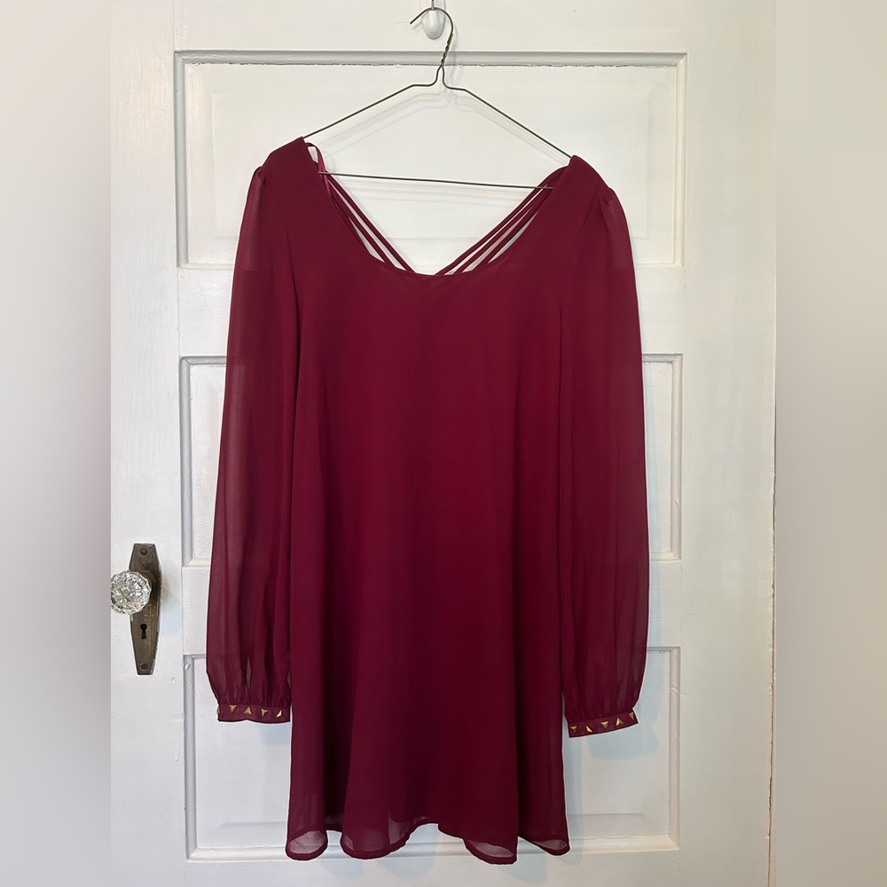 Double Zero - Maroon Cross-back Dress - Game Day